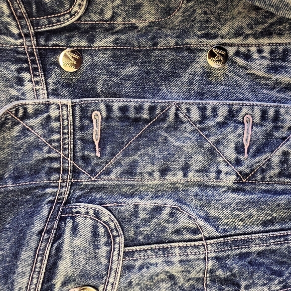 MARIPOSA Vintage Acid-Barbie Denim Jean Jacket with Pink Stitching - Picture 5 of 9